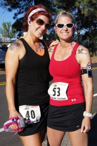 Jenn and Heather after kicking butt in the Half Marathon